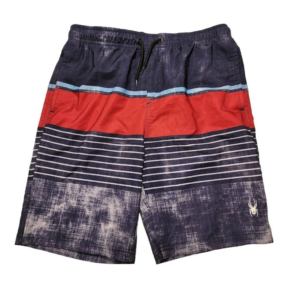 NWOT Spyder Swim‎ Trunks Boy Size Large 14-16 Multicolored with Drawstring